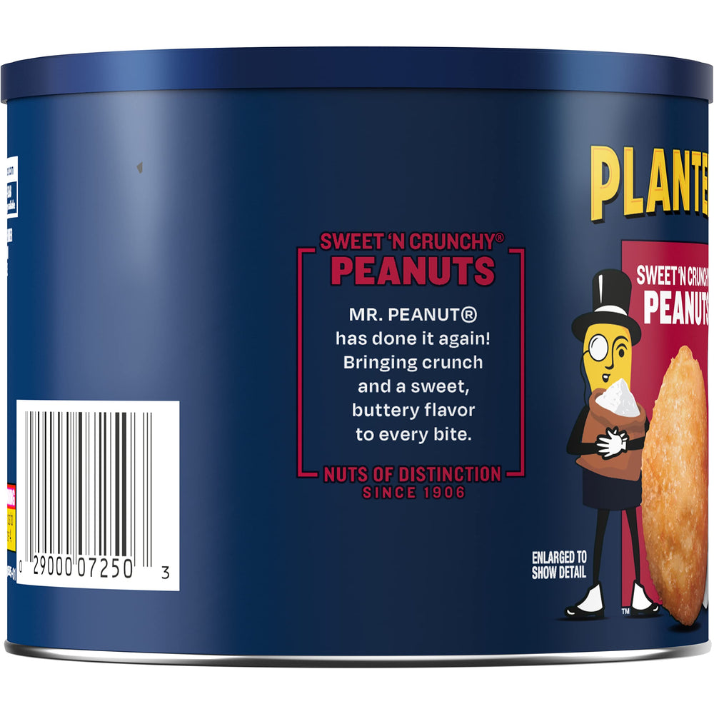 Planters Sweet N' Crunchy flavor close-up shows sweet, salty crunch