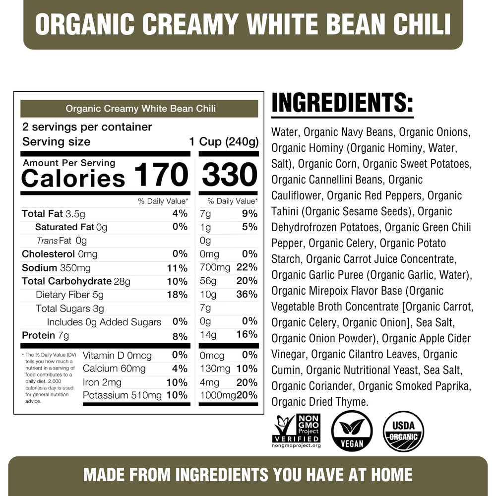PLANTSTRONG Creamy White Bean Chili spoon close-up for easy serving.