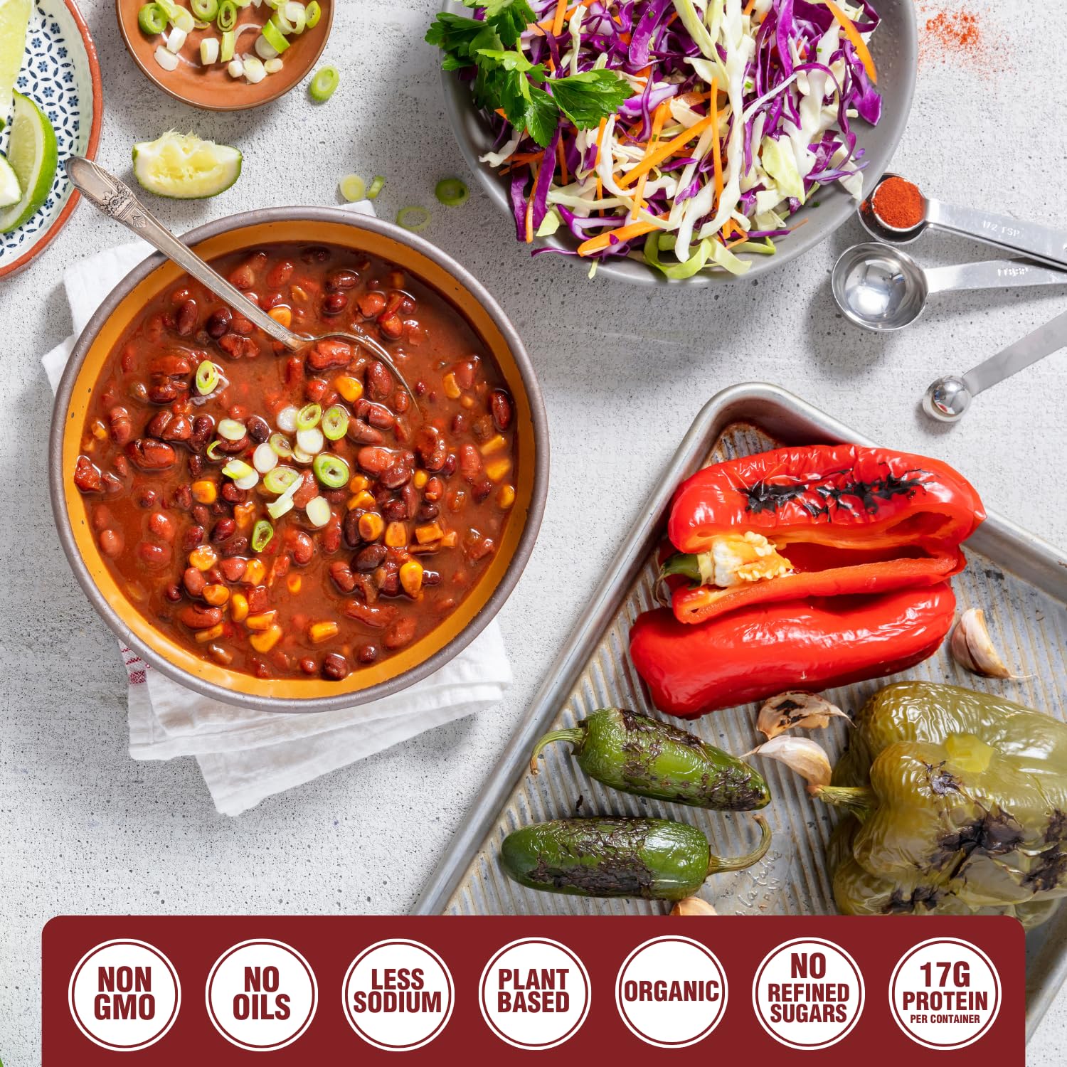 PLANTSTRONG Engine 2 Firehouse Chili bowl, protein-packed comfort.