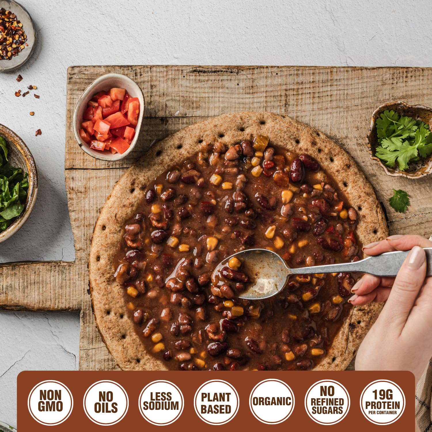 PLANTSTRONG Spicy Cajun Jambalaya serving, vibrant flavors for meals on the go.