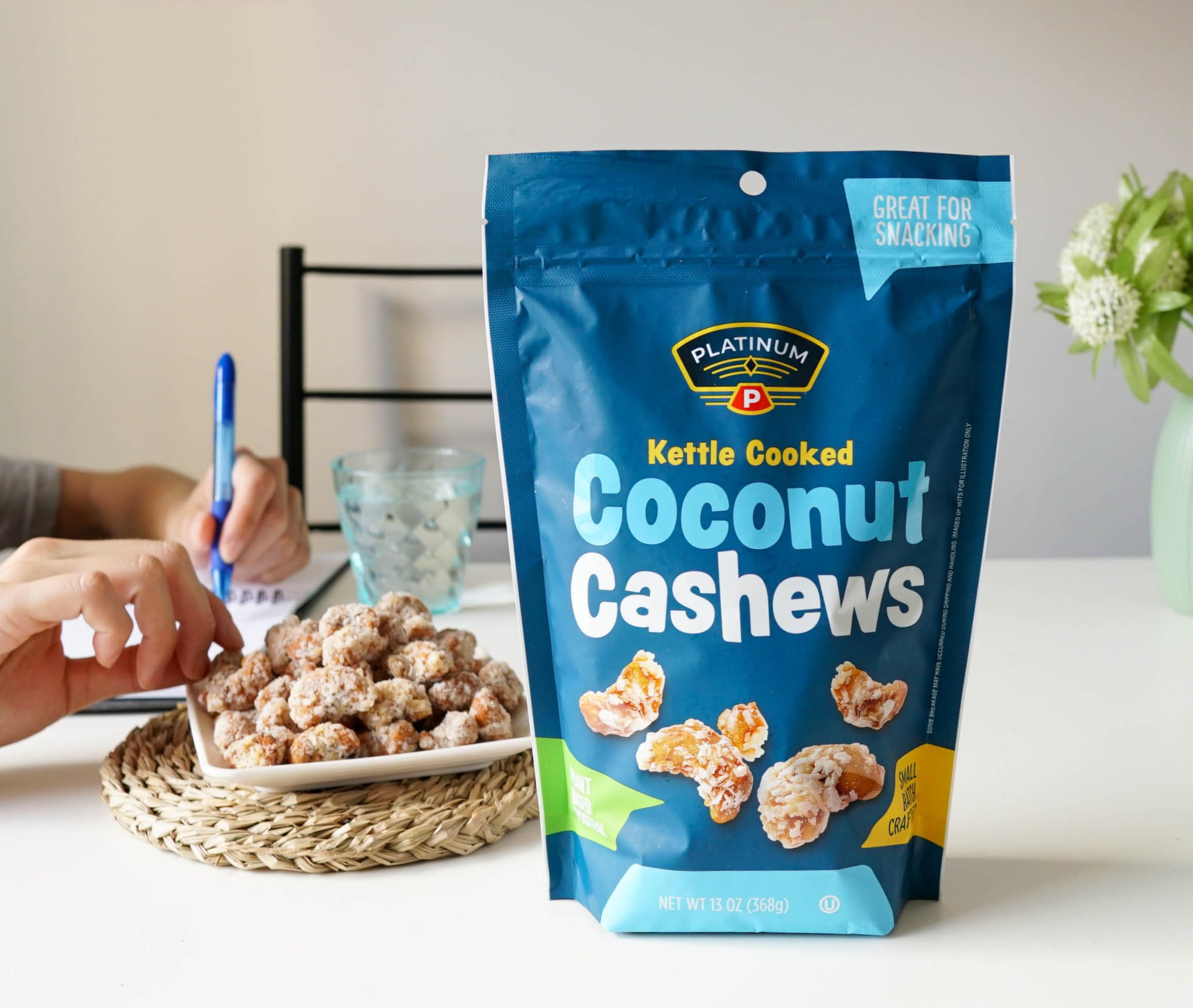 Party platter with Platinum coconut cashews adding tropical flair to a spread