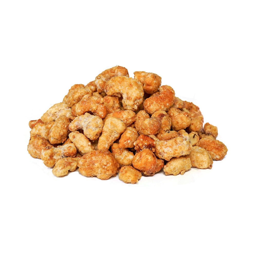 Platinum Toffee Cashews pouch-front highlights convenient, portable snack