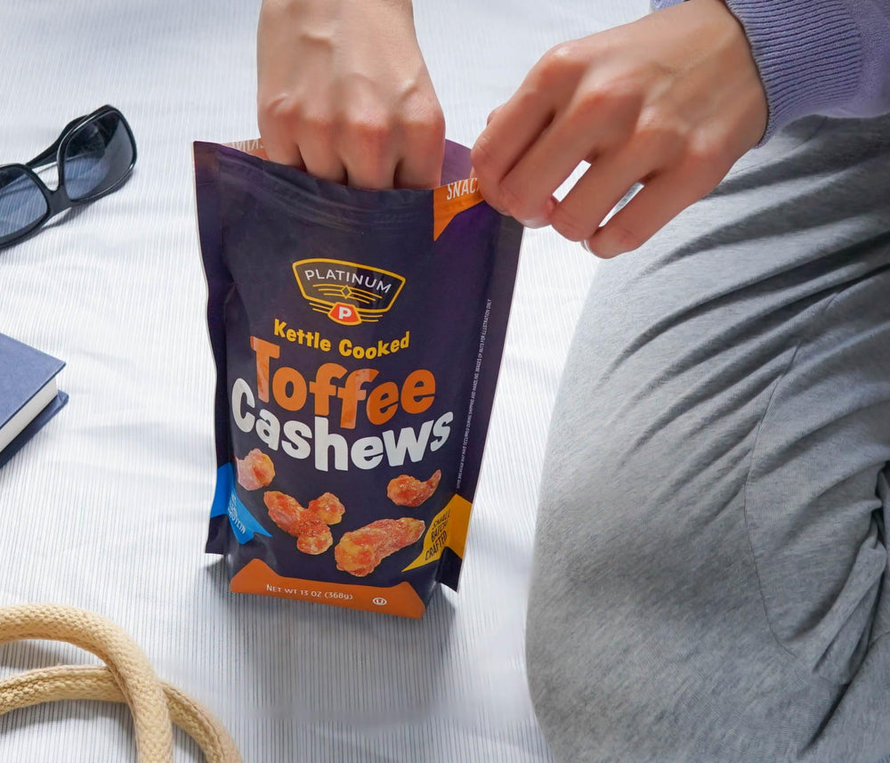 Platinum Toffee Cashews snack bowl inviting sharing and tastiness