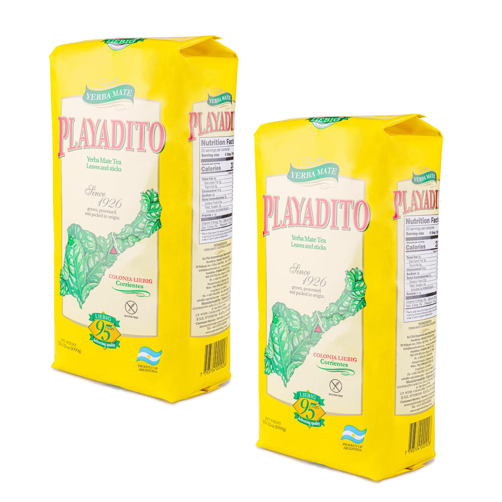 Playadito Yerba Mate 1 kg two-pack for daily ritual and consistent flavor.
