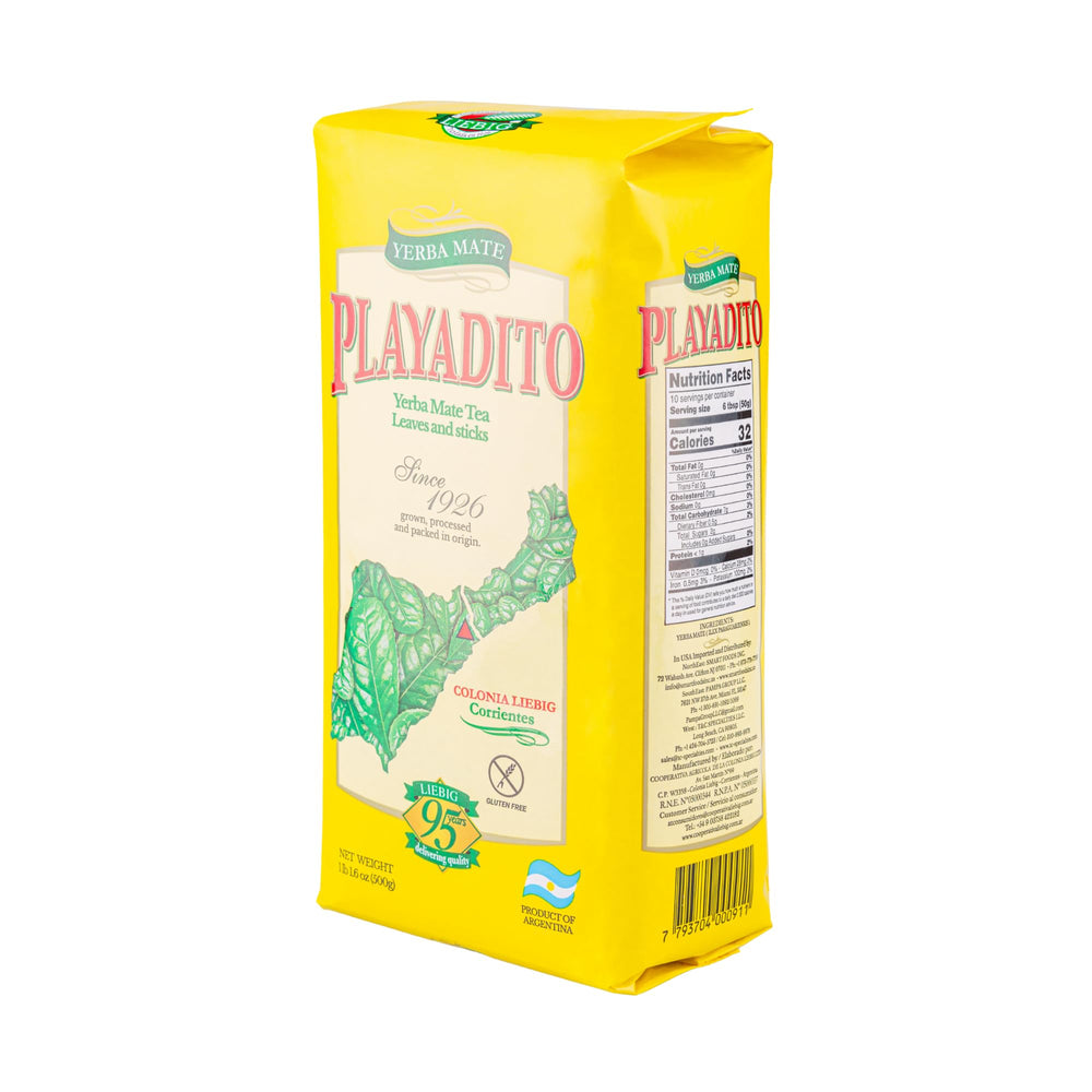 Gold-toned jar signaling premium storage and freshness for Playadito Yerba Mate