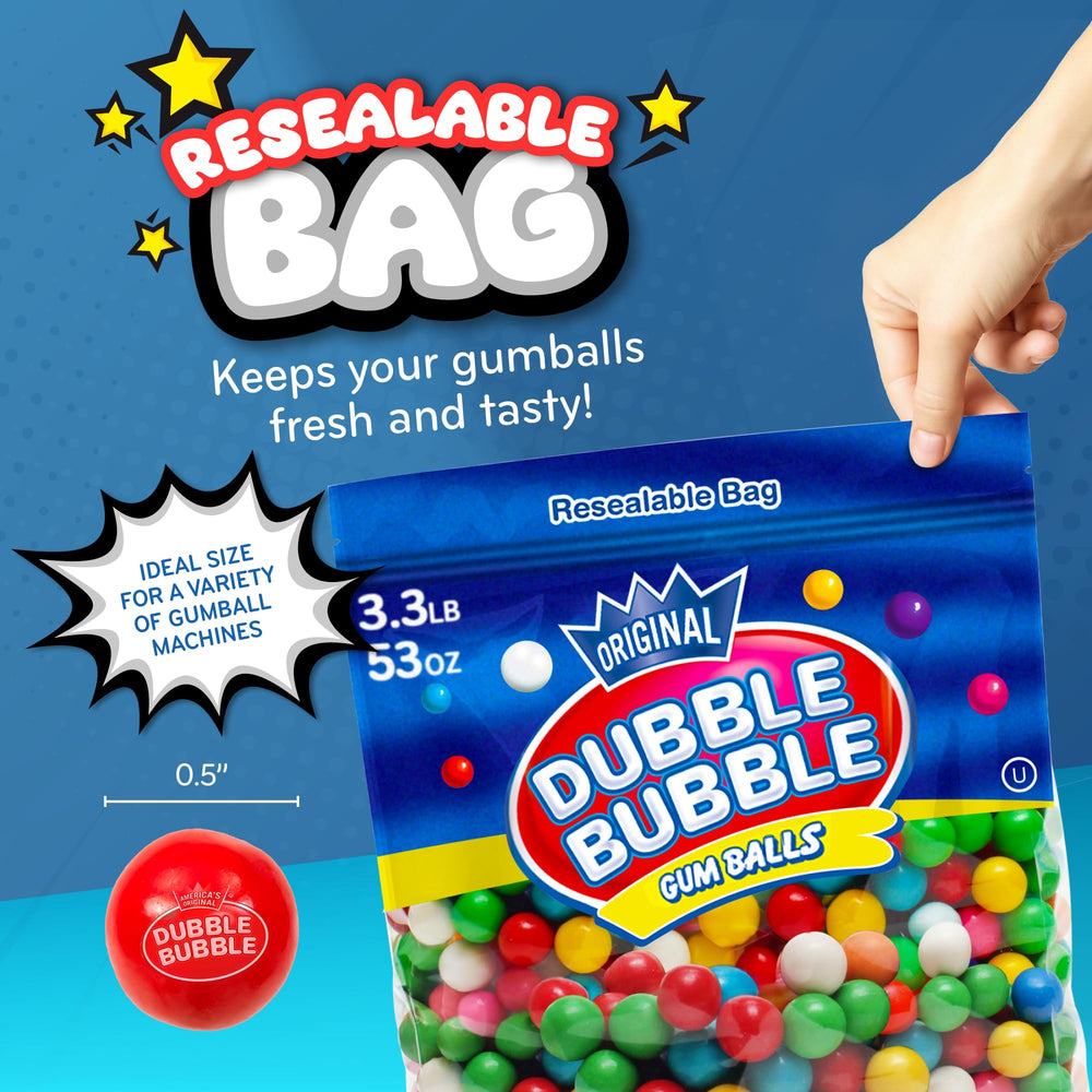 Playo Dubble Bubble gumballs with vibrant colors and fruity flavors for parties.