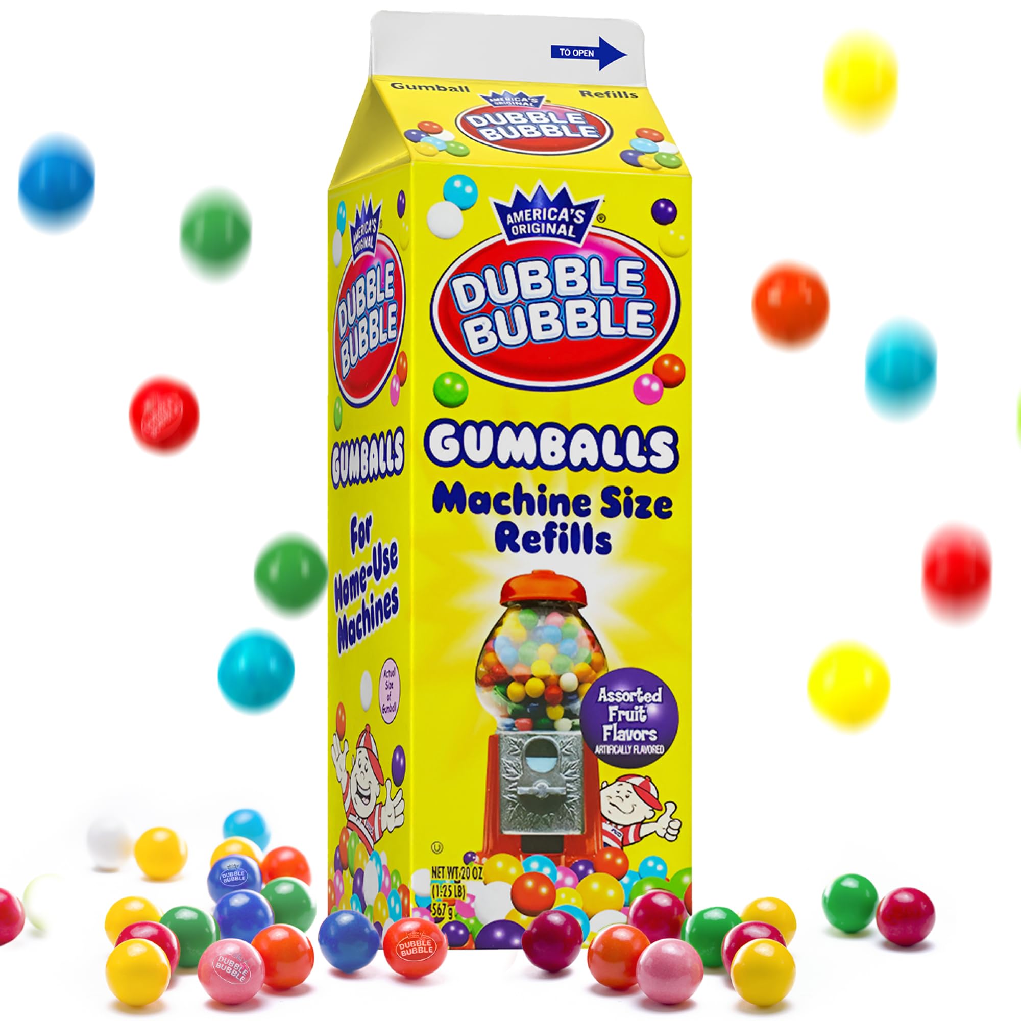 Decorative candy display or gift idea with PlayO gumballs for kids.