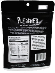Pleather Handmade Jerky texture close-up emphasizing tough, gnaw-worthy bite for outdoor use.