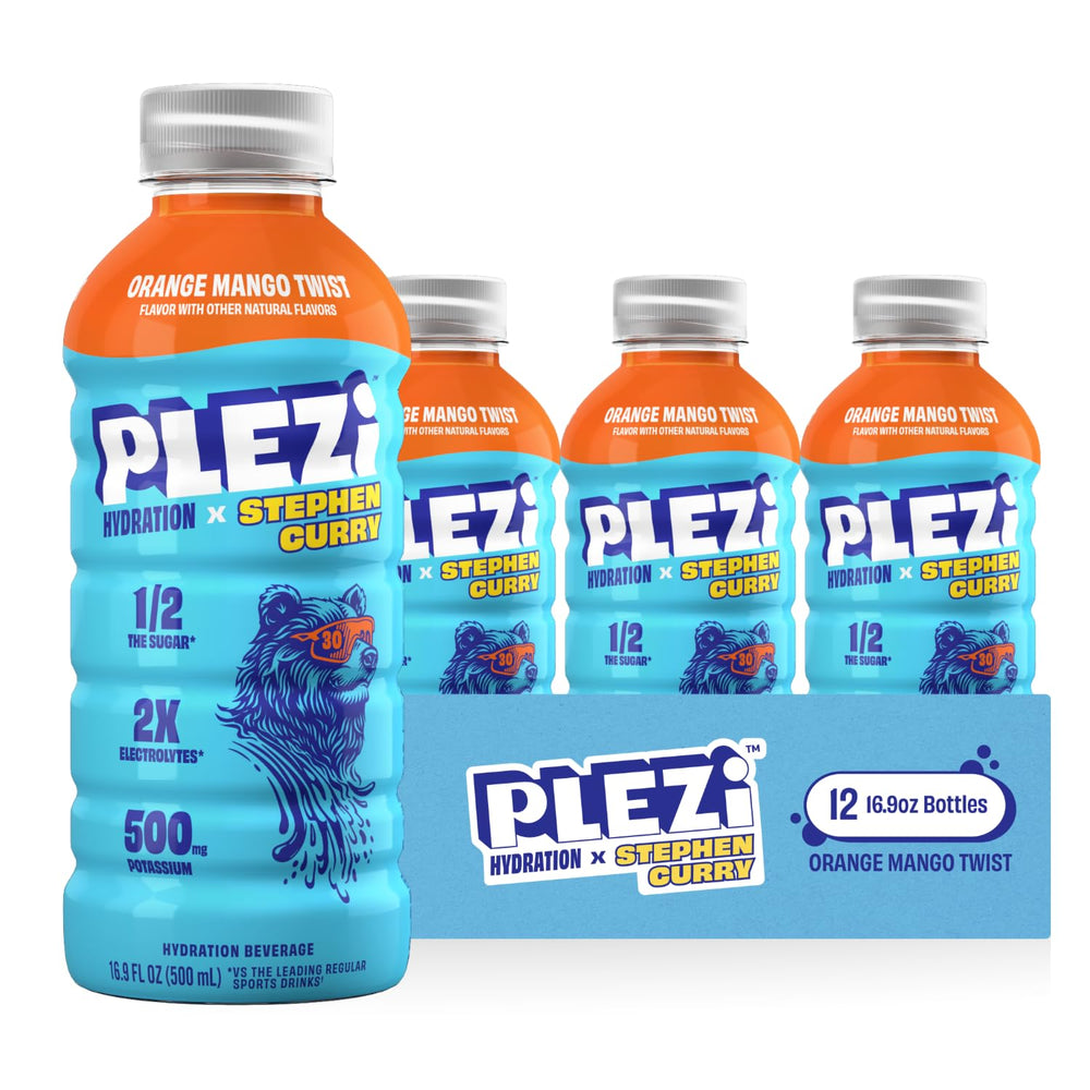 Plezi Orange Mango Twist bottle ready for on-the-go hydration during workouts.