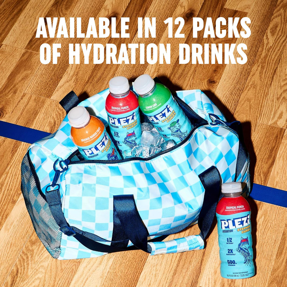 Kid-friendly Plezi Orange Mango Twist packaging supports healthy hydration habits.