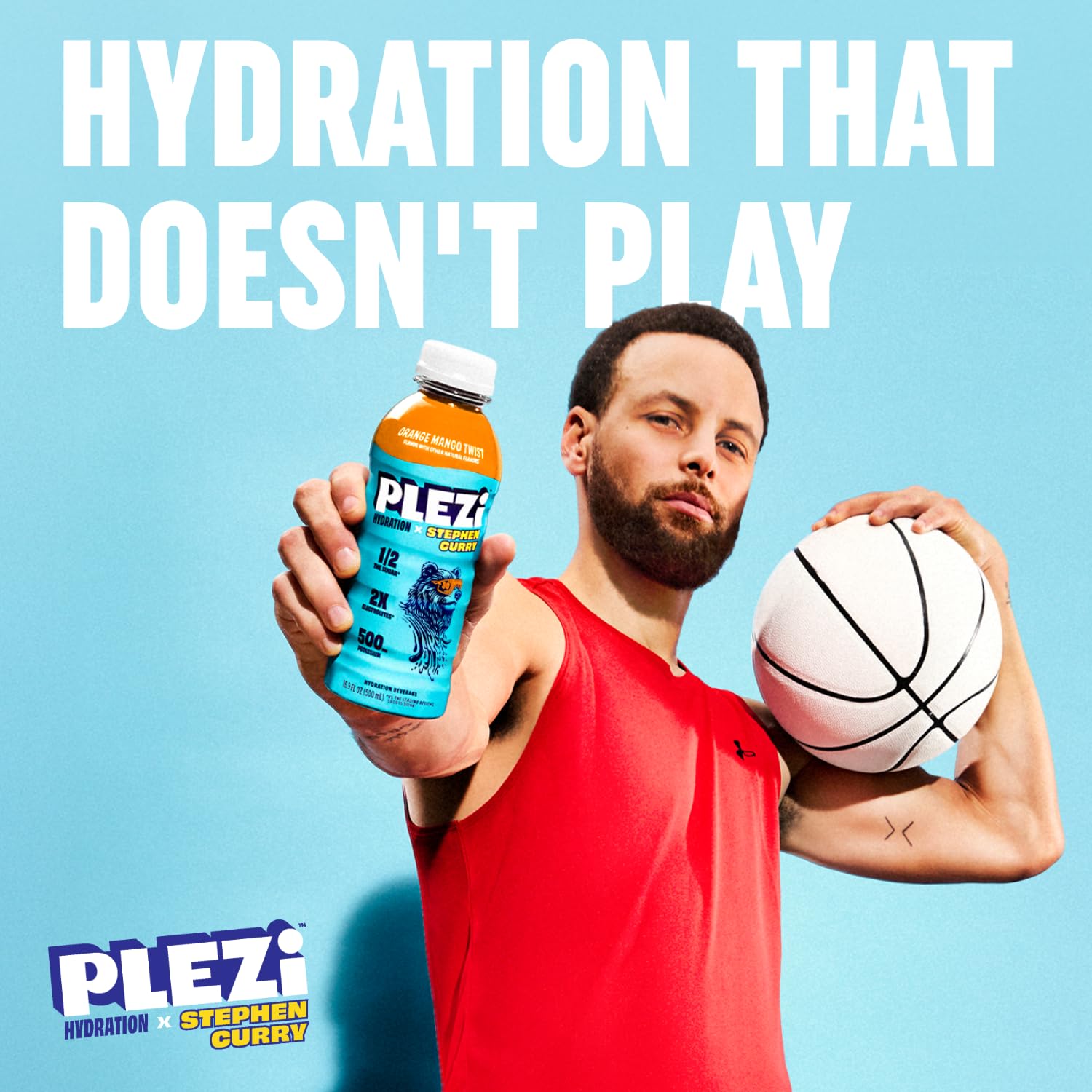Plezi Orange Mango Twist being poured for quick post-activity hydration.