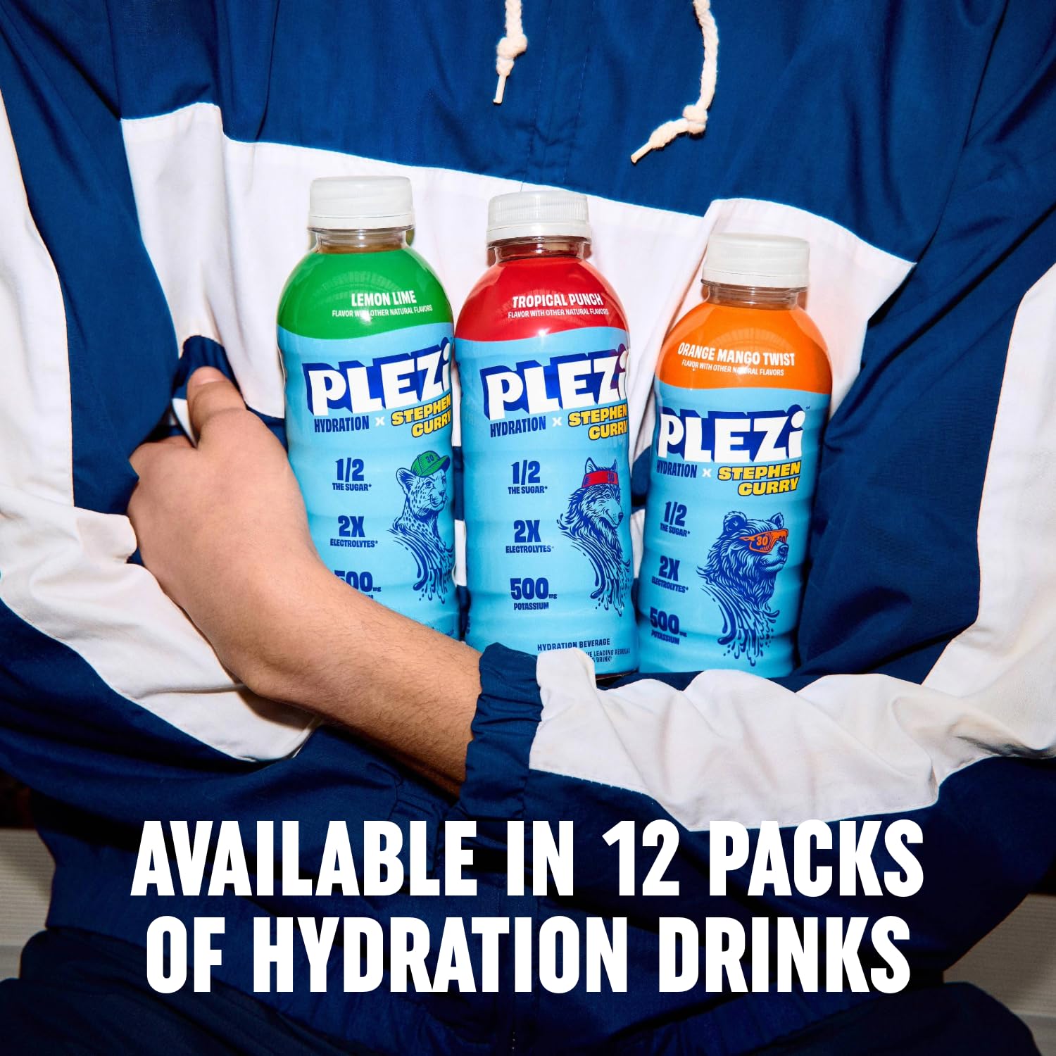 Plezi Tropical Punch nutrition facts close-up showing electrolytes.
