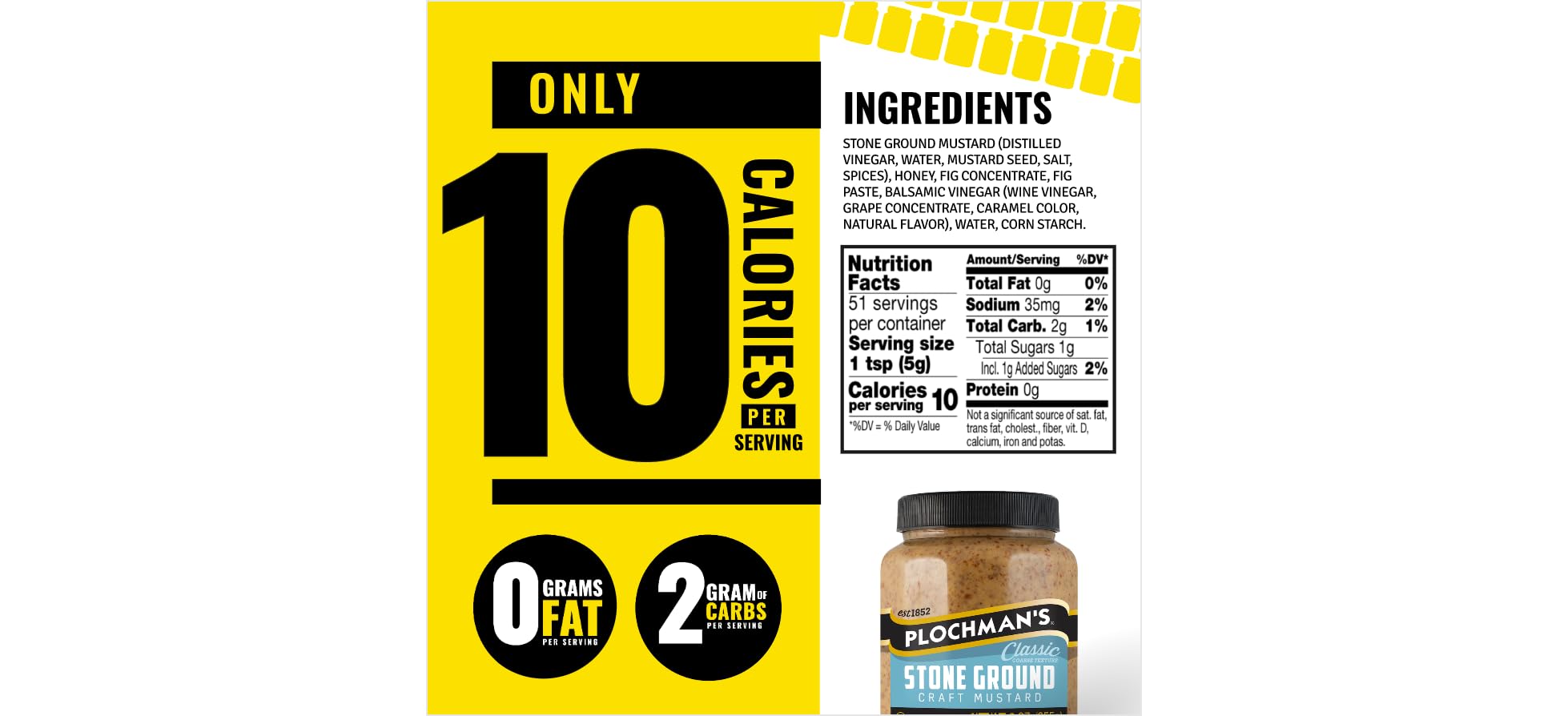 Plochman mustard bottle pour ideal to spice up sauces and dips