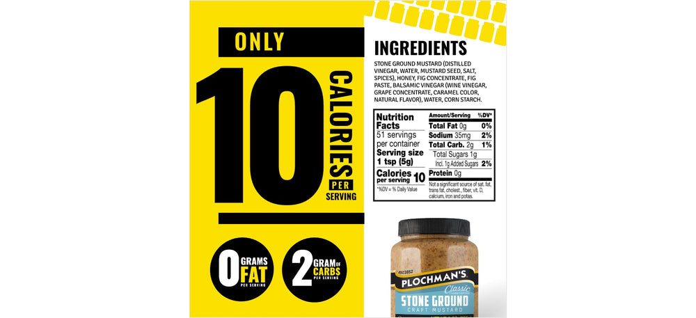 Plochman mustard bottle pour ideal to spice up sauces and dips