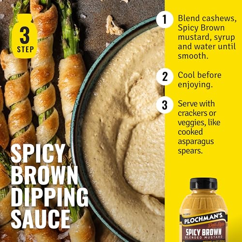 Plochman's Spicy Brown Mustard squeeze bottle for easy, precise sandwiches