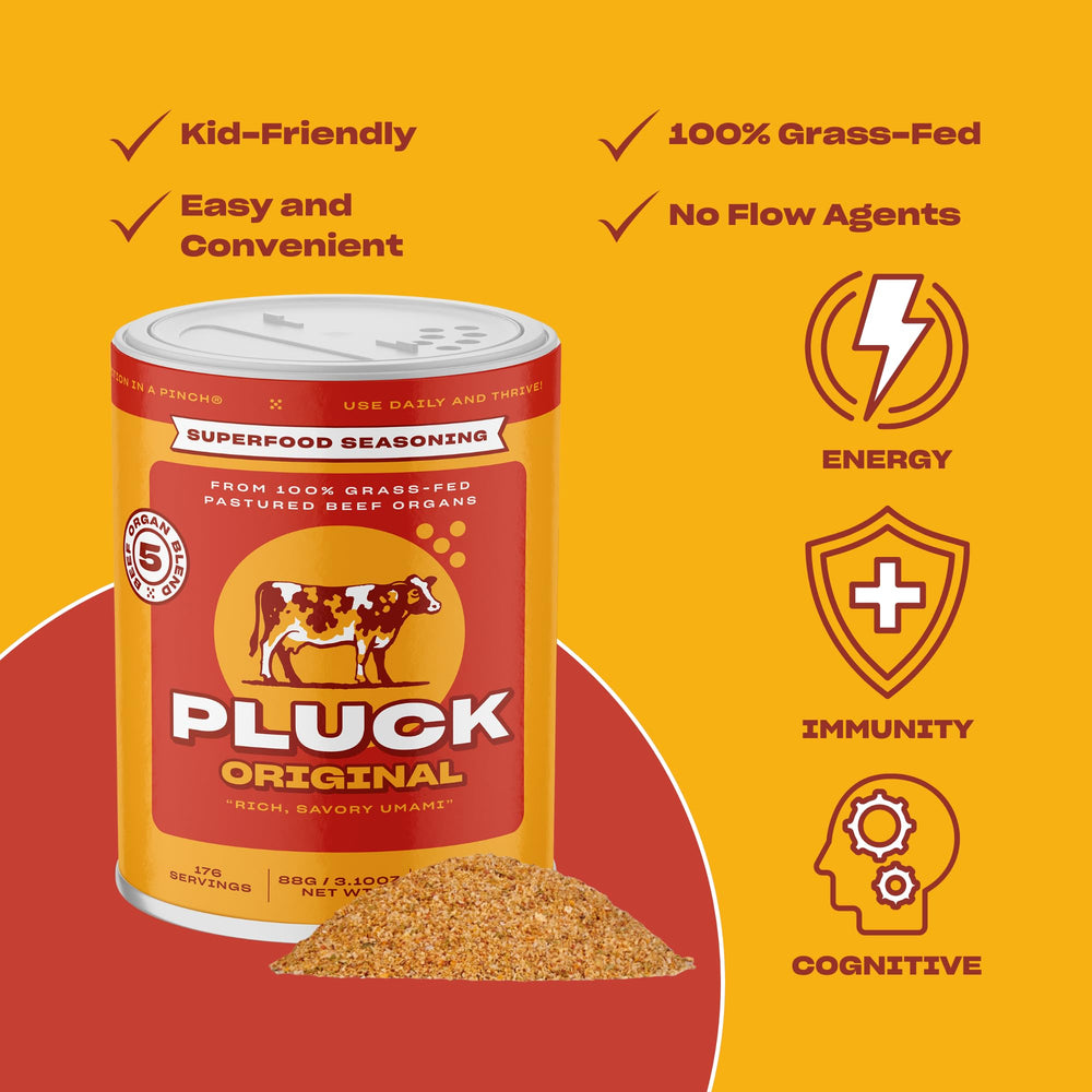 PLUCK dusted on vegetables demonstrates versatile use as a superfood-friendly seasoning.