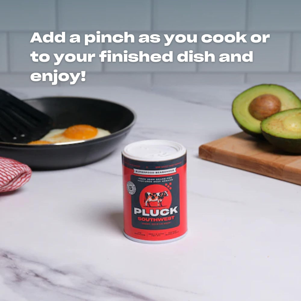 PLUCK Southwest Spicy Mild blend added to a home-cooked dish boosts nutrition.