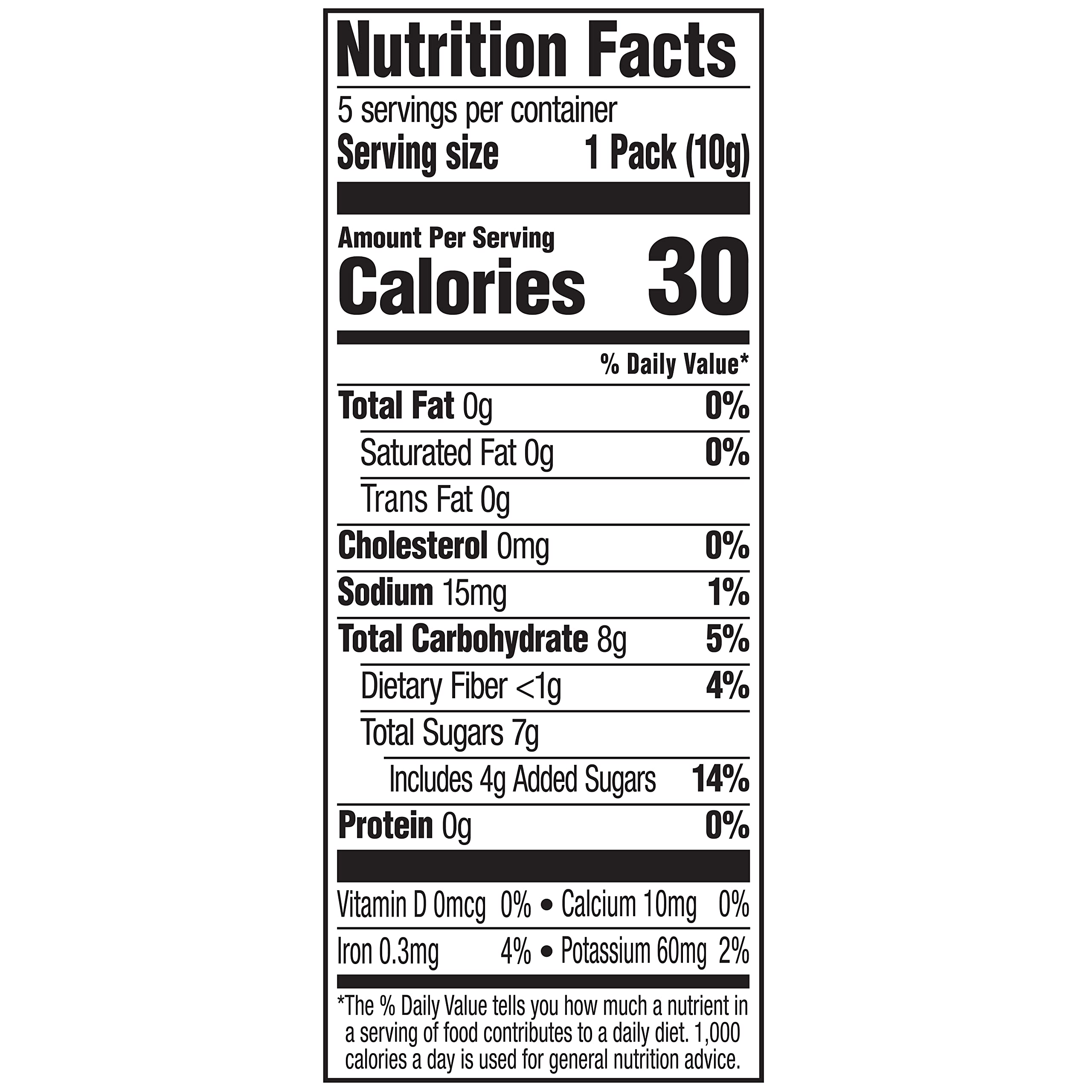 Nutrition label for Plum Organics Teensy Snacks peach flavor