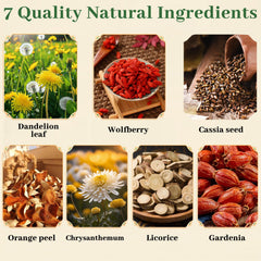 Plutarn Chrysanthemum-Licorice-Orange-Peel tea-blend image captures aromatic, flavorful notes.