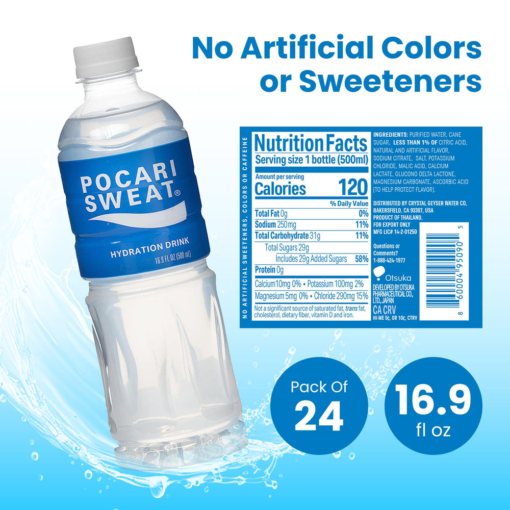 Pocari Sweat bottle pour into a glass for quick hydration.