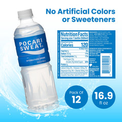 Front view of Pocari Sweat 500ml bottle for easy grabbing during workouts.