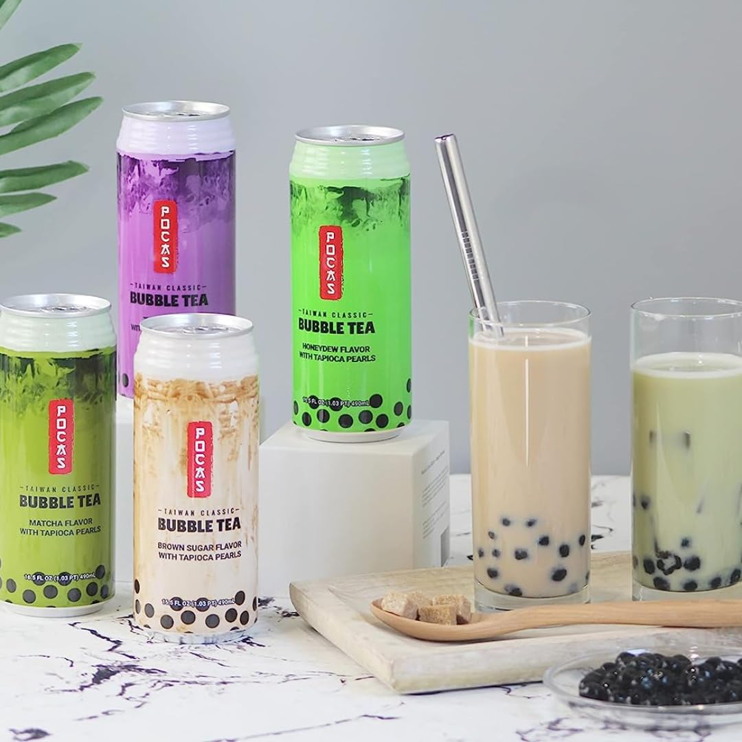 Pocas Bubble Tea ready-to-drink can for convenient instant enjoyment.