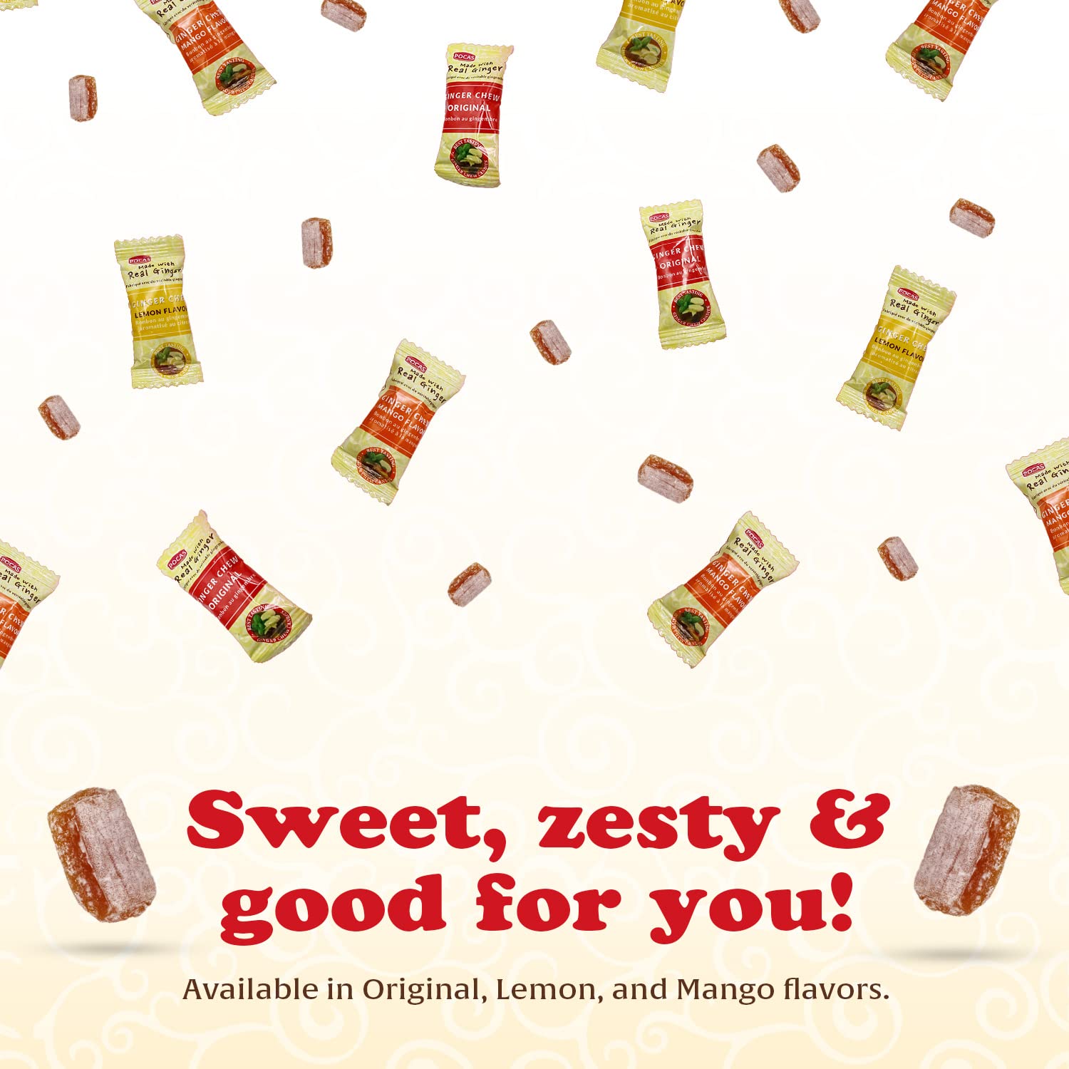 Pocas Ginger Chews as a quick travel-friendly snack.