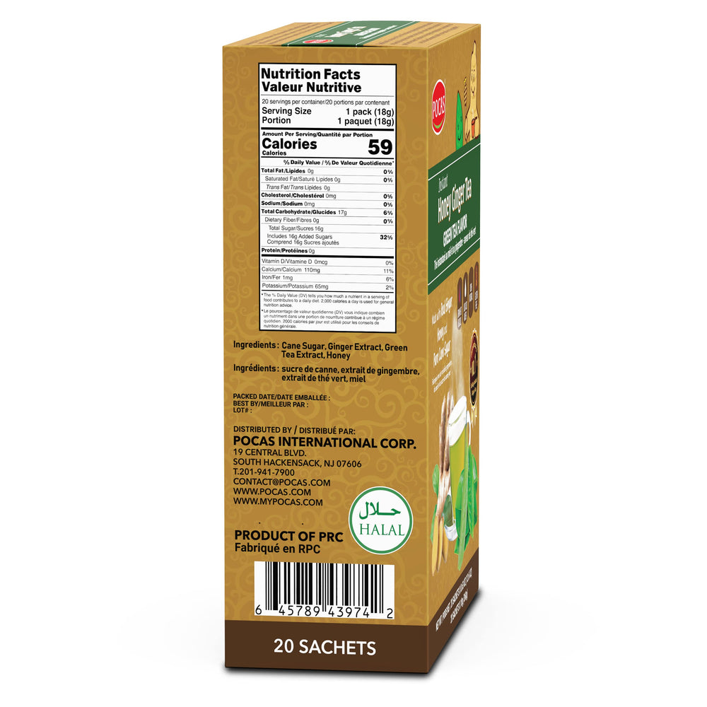 Pocas Honey Ginger Tea Crystals dissolving in hot water for a comforting cup