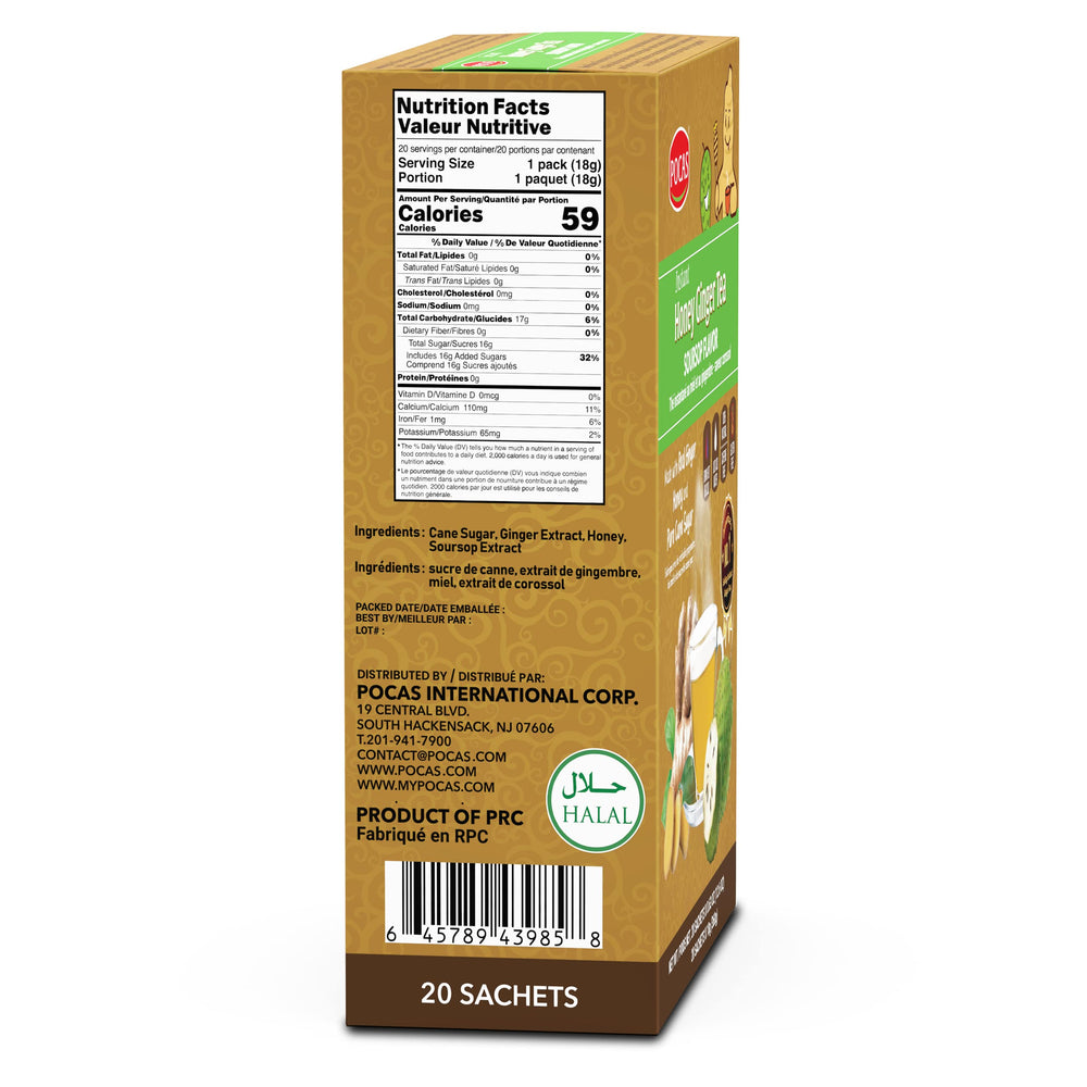 Pocas honey ginger tea crystals dissolving in hot water for ease