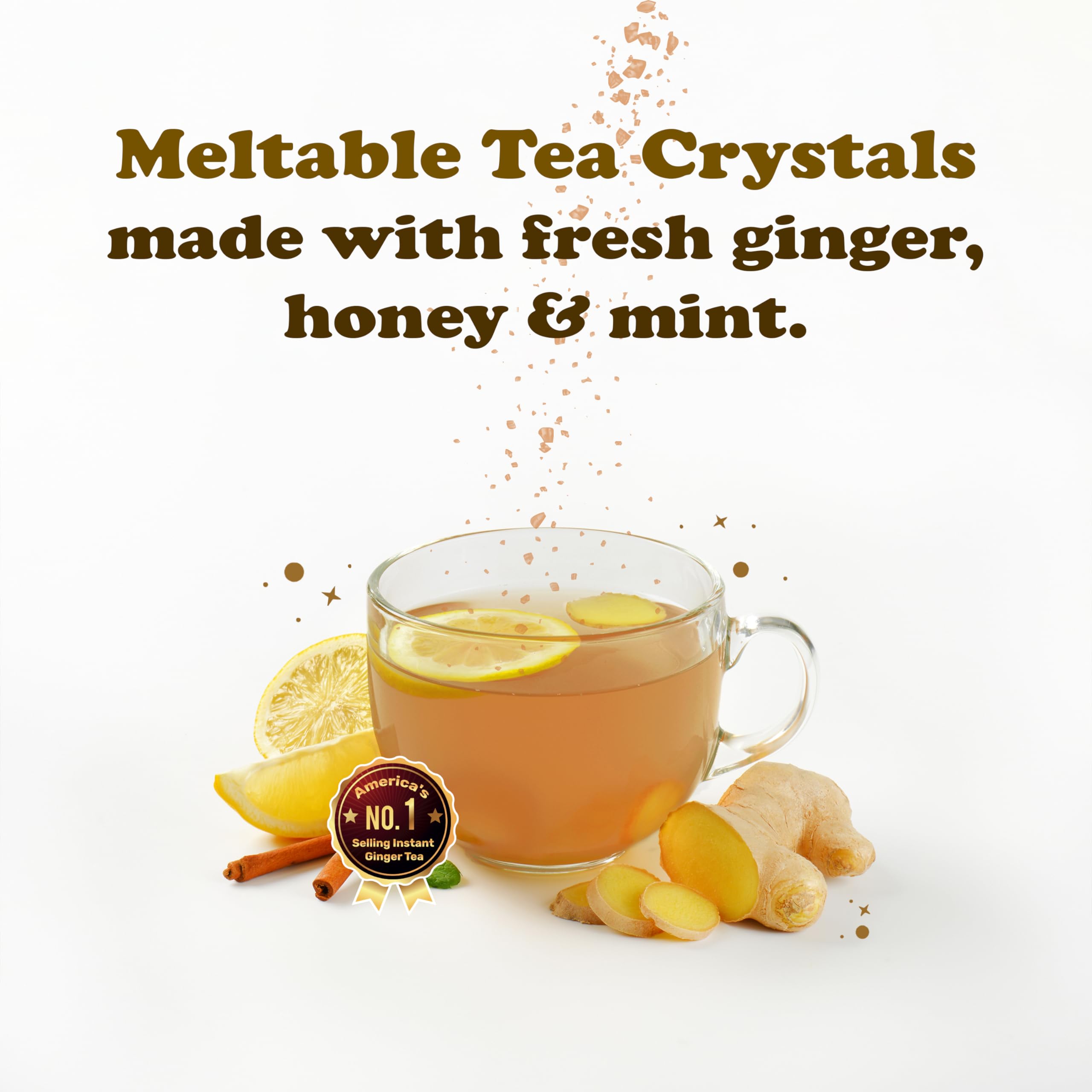 Pocas honey ginger tea in a cup with mint aroma inviting a cozy sip