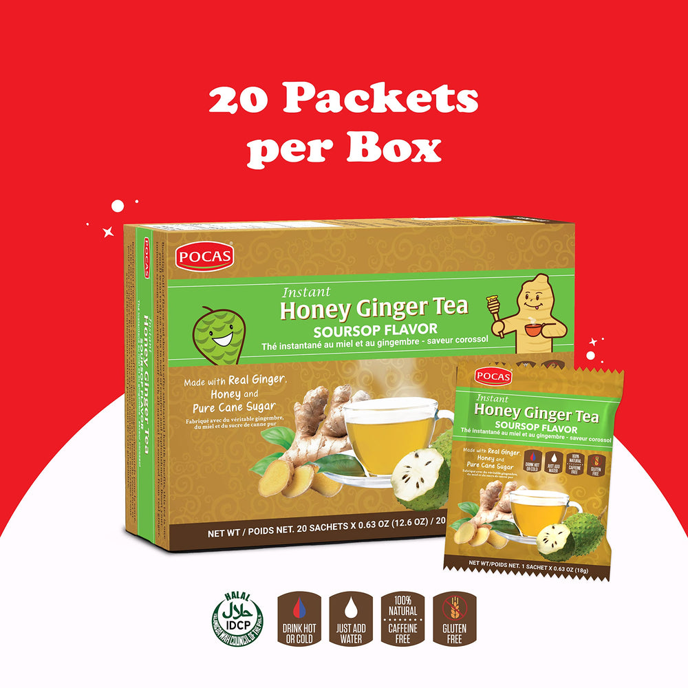 Steaming cup of Pocas honey ginger tea delivers warm aroma