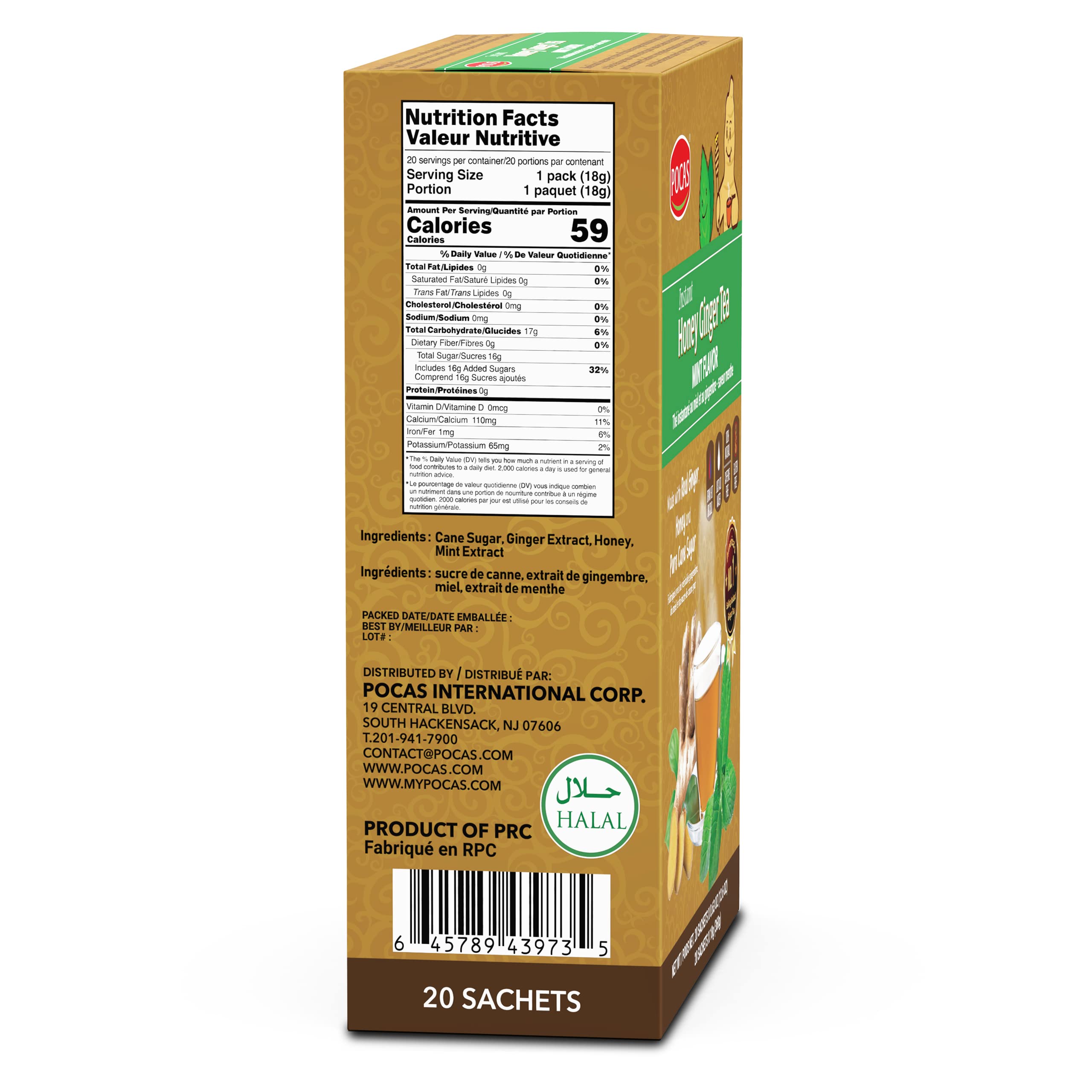 Pocas honey ginger tea crystals dissolve quickly in hot water for a warm cup
