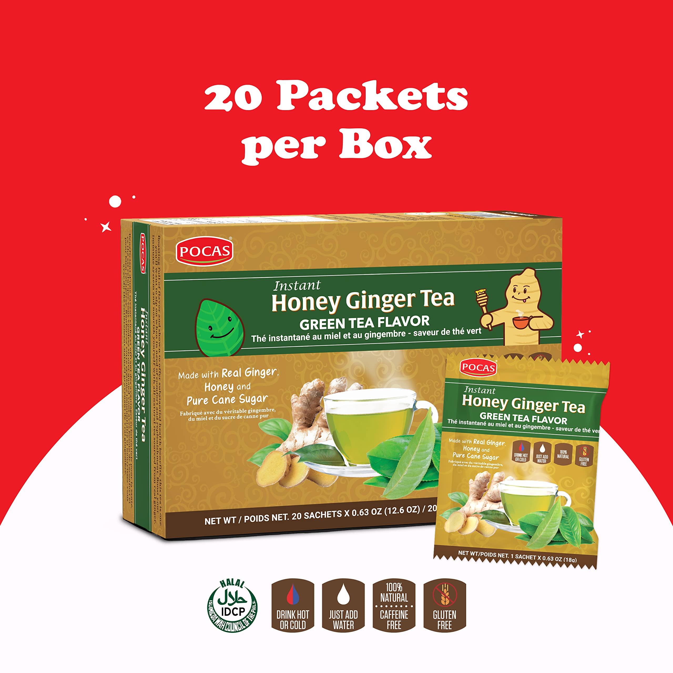 Open Pocas tea packets on a kitchen counter for quick preparation