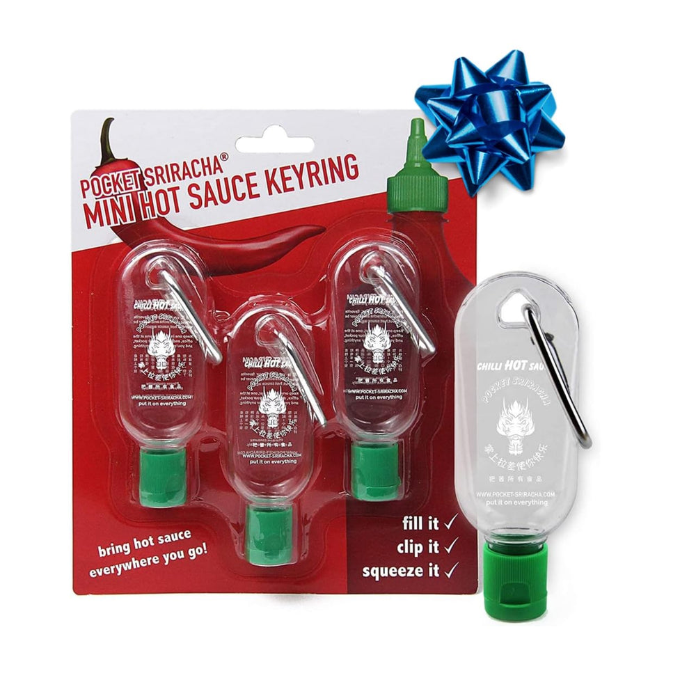 Pocket Sriracha airport-friendly bottle supports travel.