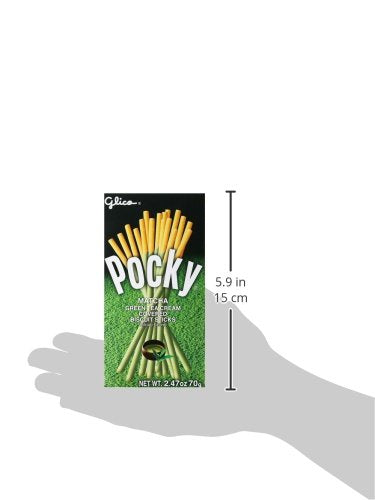 Pocky Matcha Green Tea Cream in hand for on the go