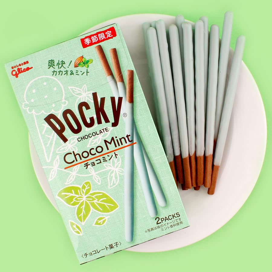 Pocky Mint Biscuit Sticks shown as a gift-ready treat for gatherings.