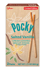 Pocky Salted Vanilla Biscuit Sticks pack for convenient snacking and sharing.