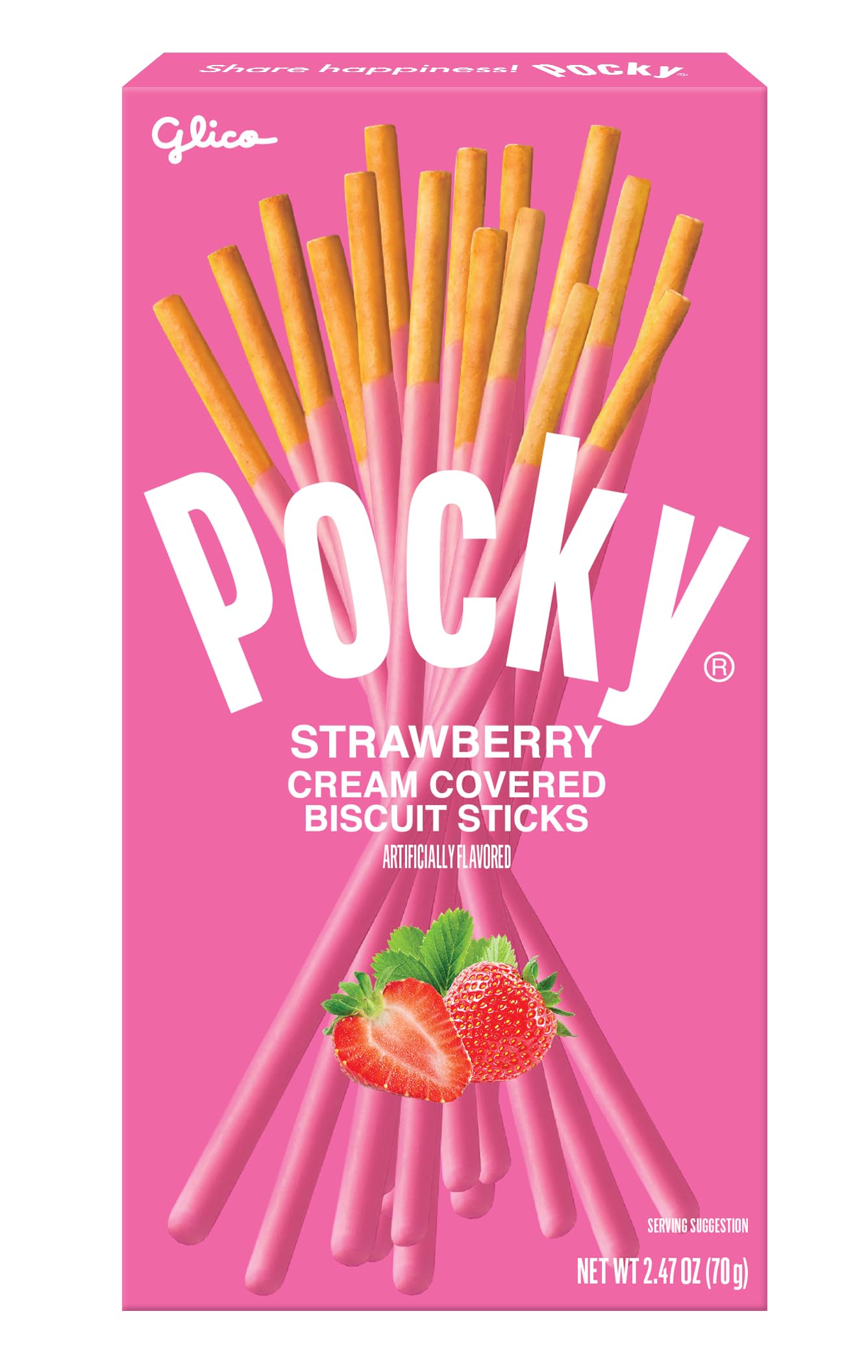 Pocky Strawberry sticks in a mess-free design for clean snacking.