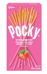 Pocky Strawberry sticks in a mess-free design for clean snacking.