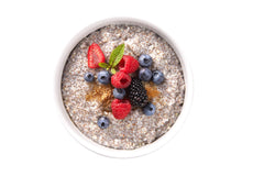 Close-up of buckwheat kernels used in Pocono cereal emphasizing simple organic ingredients.