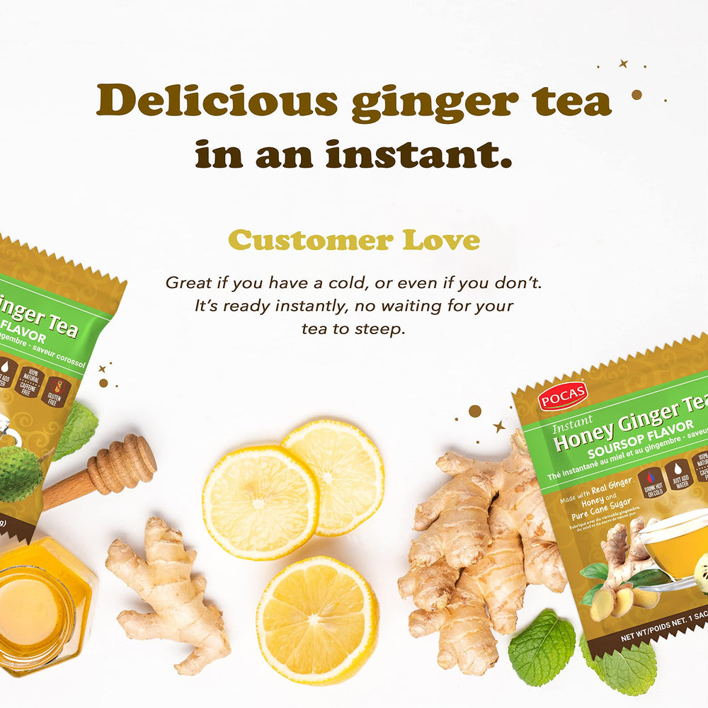 Pocas Honey Ginger Tea 20-pack box for convenient everyday use.