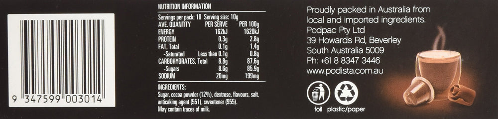 Podista velvety hot chocolate melts in the mouth with rich, balanced sweetness.