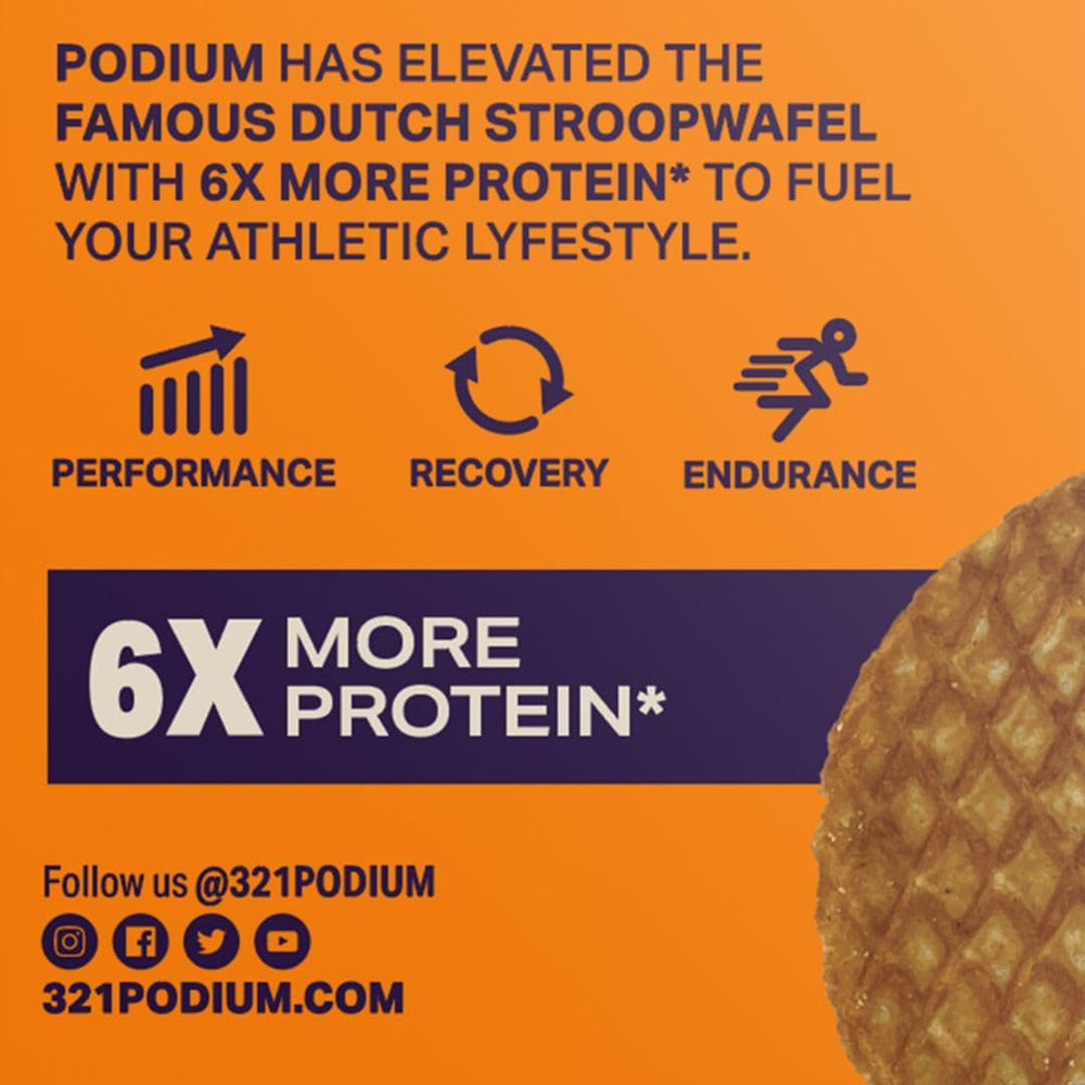 Podium Protein Stroopwafel served with coffee for versatile snacking.