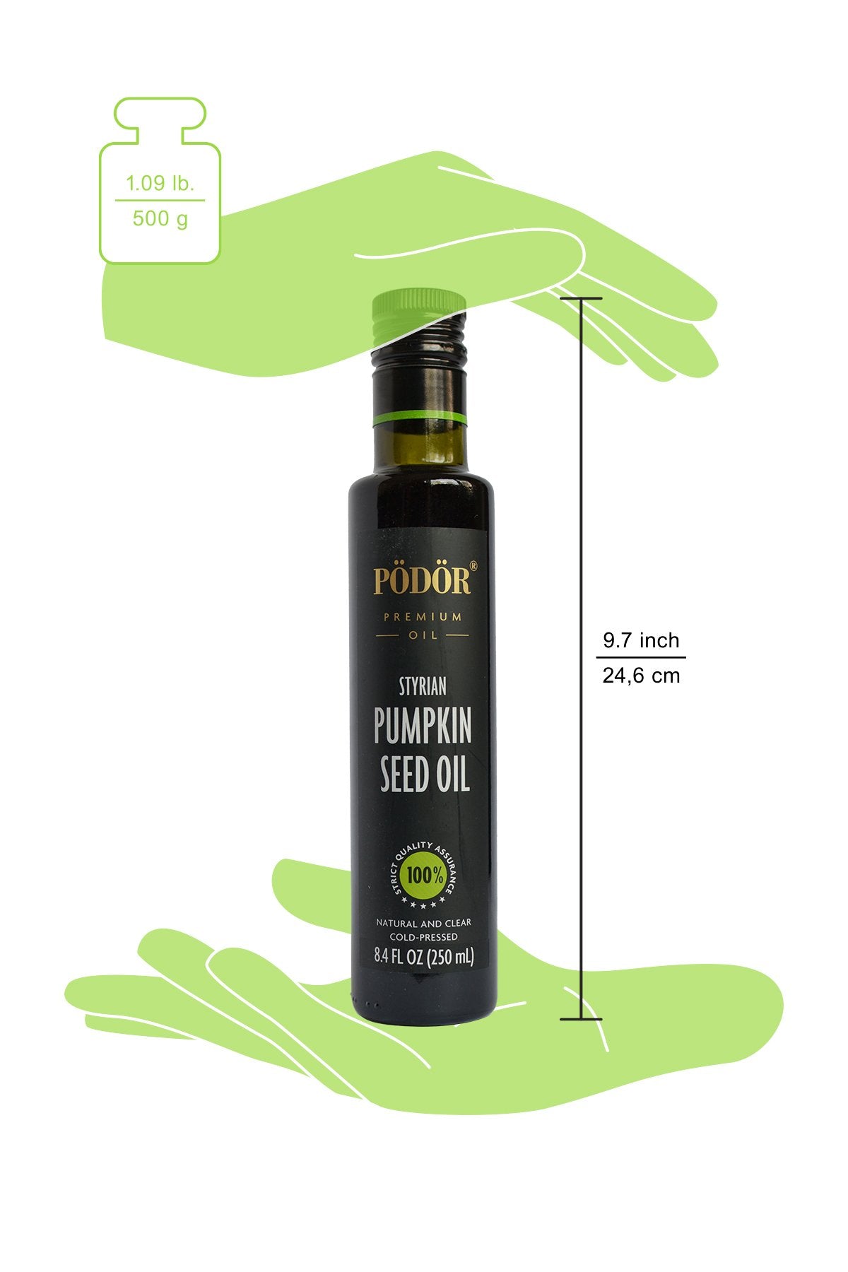 Raw Styrian pumpkin seeds used to make PÖDÖR oil