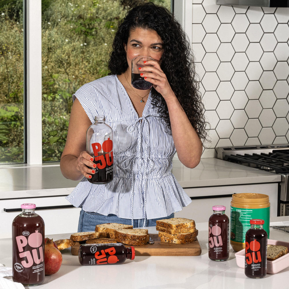 POJU kitchen-counter scene conveys easy everyday access to pure juice