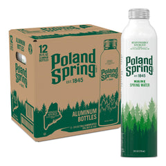Poland Spring aluminum bottle 25 oz for on-the-go hydration.