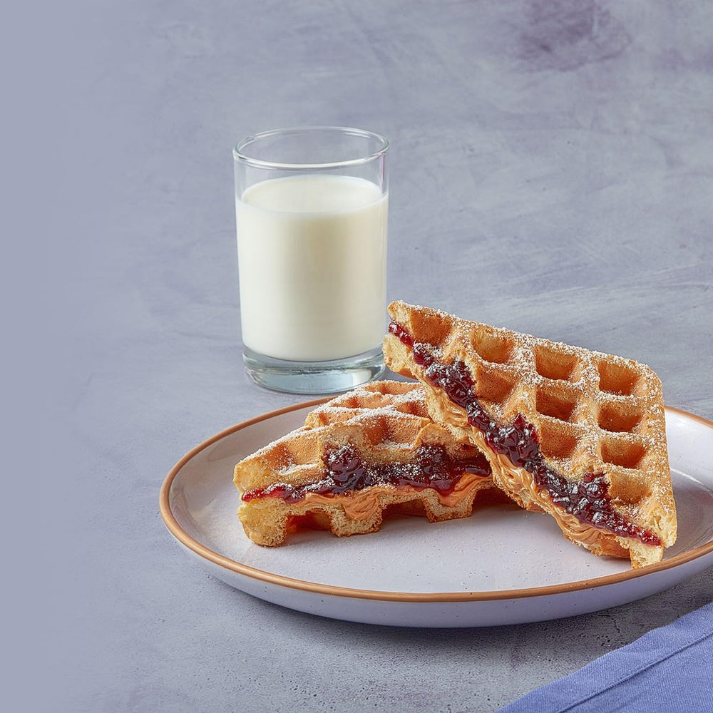 Polaner Grape spreadable fruit stirred into oats adds fruit flavor.
