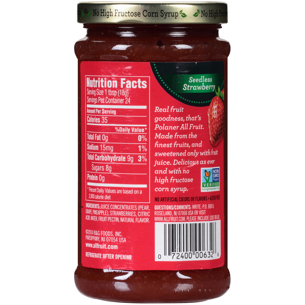 Polaner seedless strawberry spread on toast highlights convenient breakfast option