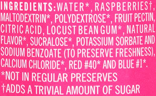 Polaner Sugar Free with Fiber raspberry preserves nutrition label highlights non-GMO