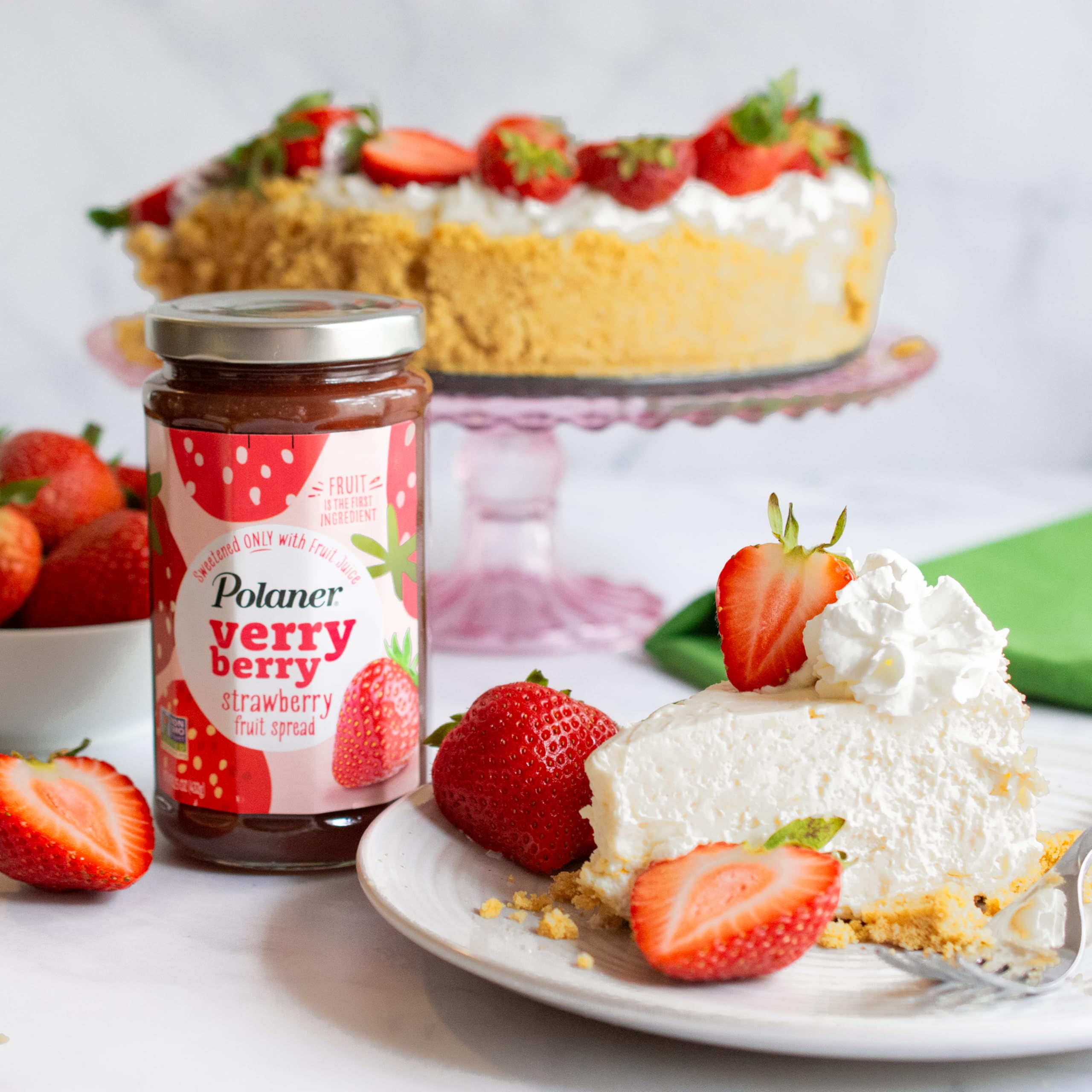 Polaner Verry Berry Fruit Spread ingredients label, natural sweetness.